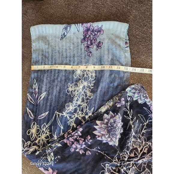 Scarf in Blues and Purples 70×13" - Picture 8 of 11